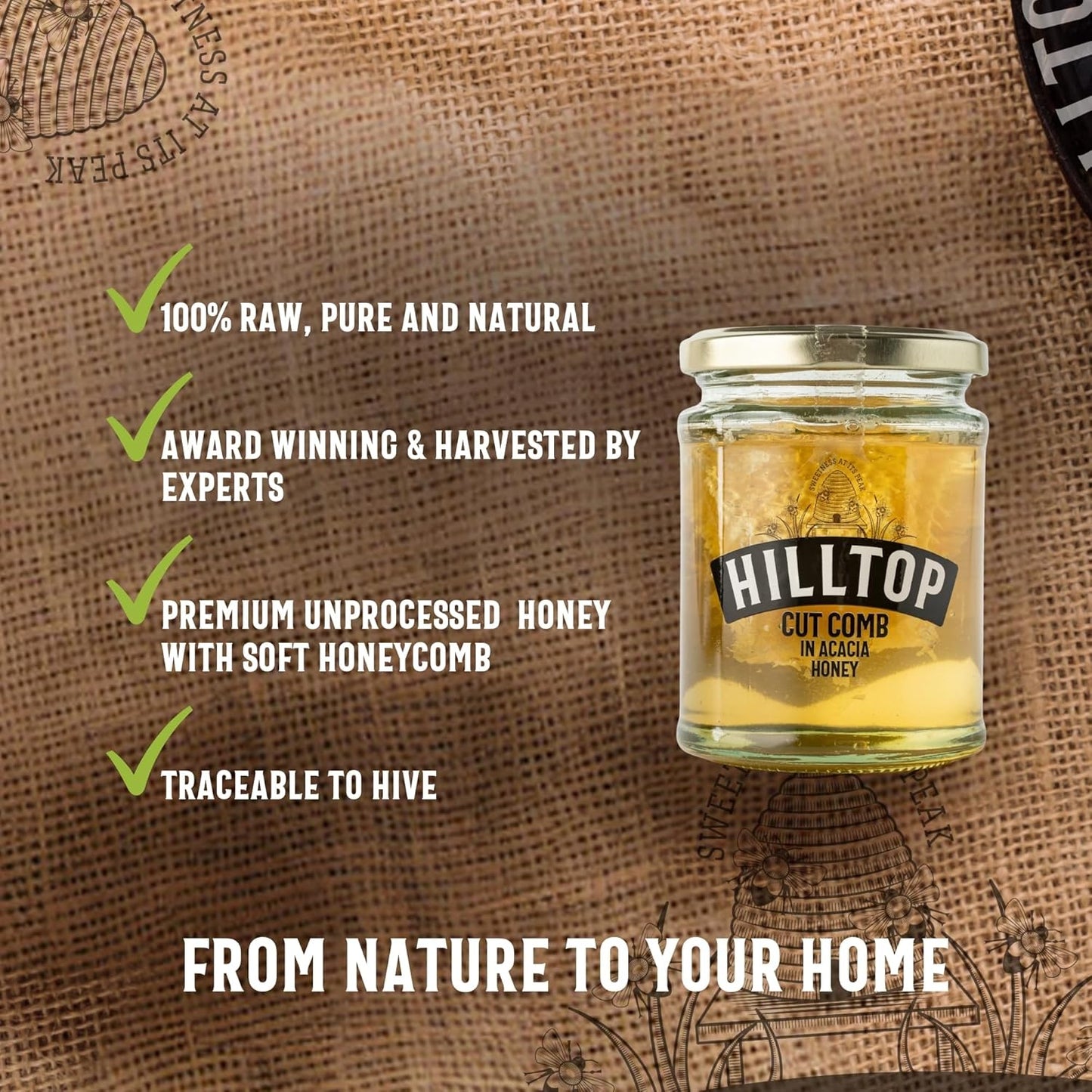 Hilltop Cut Comb in Acacia Honey