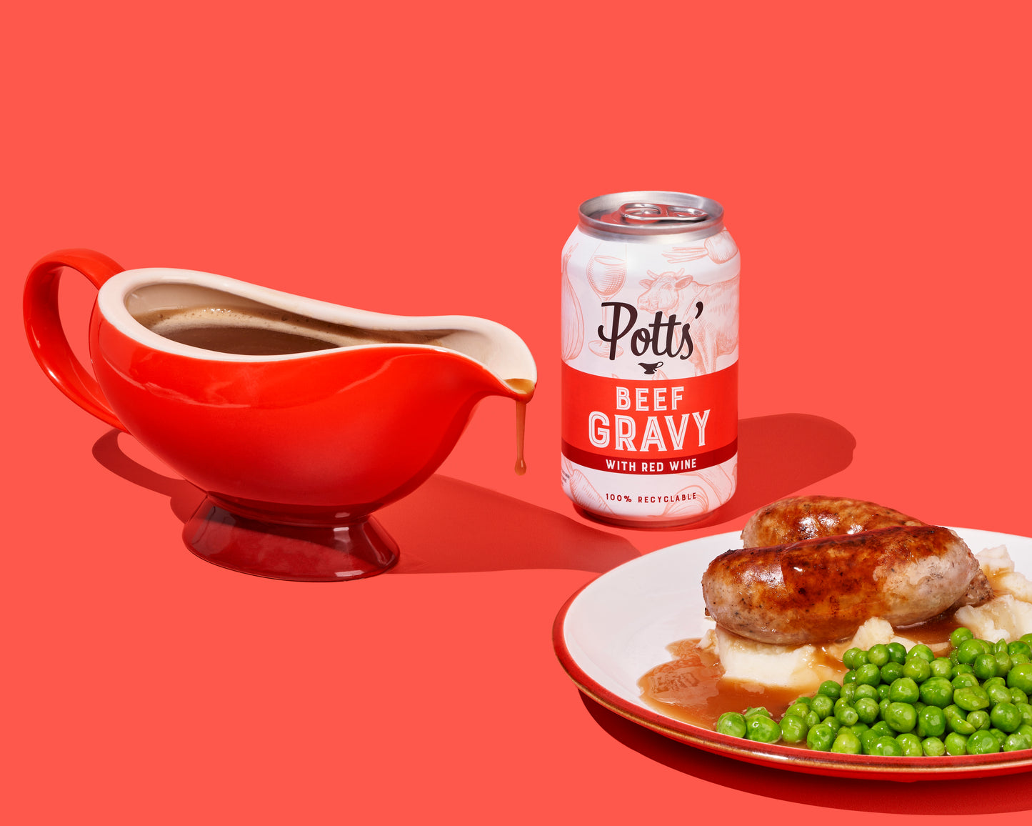 Can of Potts Gravy - Beef with Red Wine (8x330g)