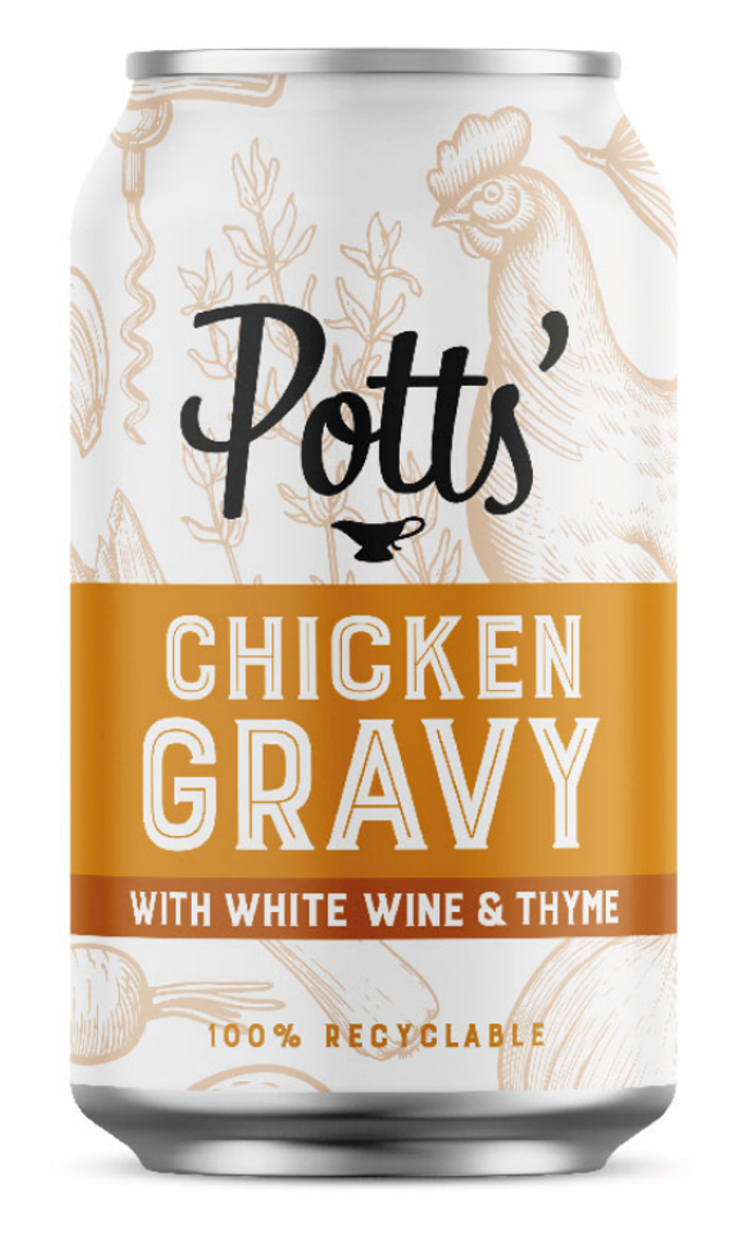 Can of Potts Gravy - Chicken with Wine & Thyme (8x330g)