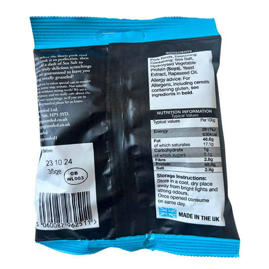 Gruntled Pork Scratchings – Sea Salt, 35g