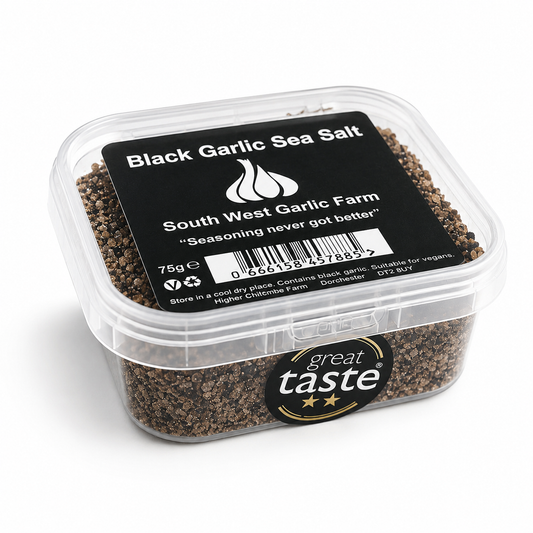 South West Garlic Farm Black Garlic Sea Salt (6 x 75g Tubs)